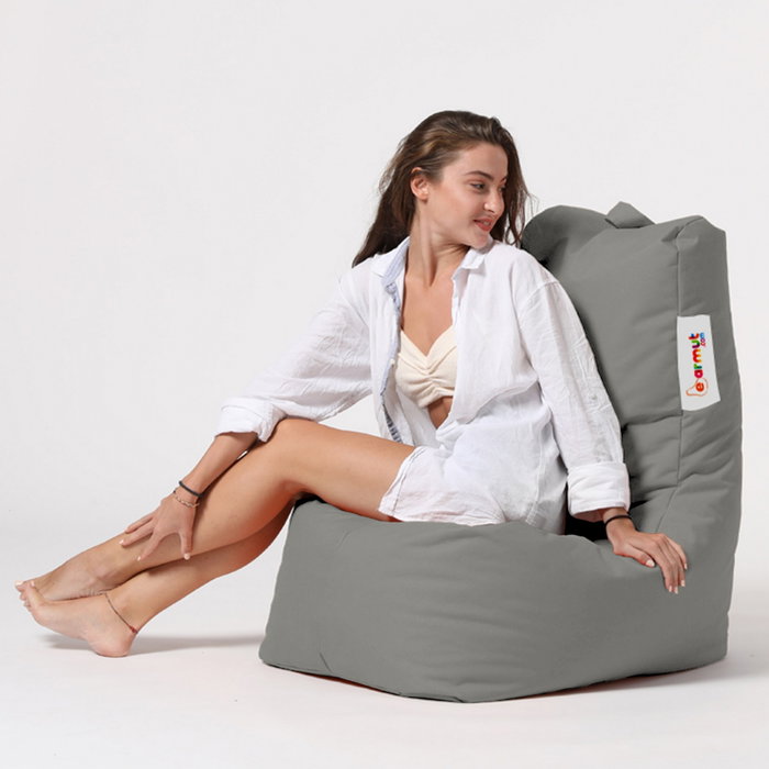 Atelier Del Sofa Puf de Jardín Fume, 60cm Ancho Asiento, 90cm Alto Respaldo, Impermeable, Comodidad y Estilo para Exterior