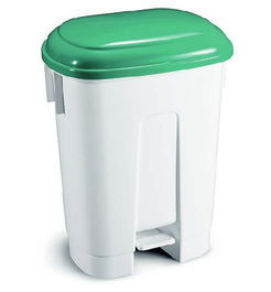 Cubo Basura Plastico Con Pedal Y Tapa Verde 60 Litros
