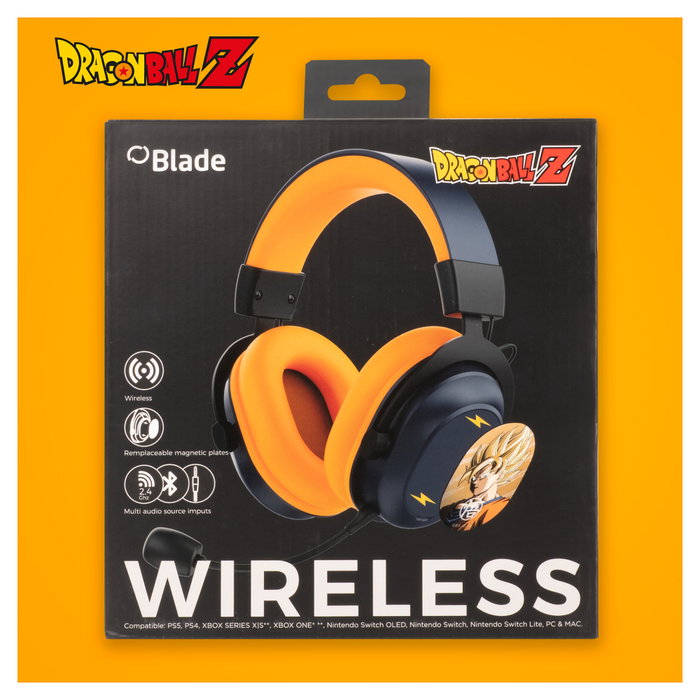 Fr Tec Auriculares Gaming Dragon Ball Trímode con Micrófono Integrado - Bluetooth, USB 2.4GHz y Jack 3.5 - Diadema