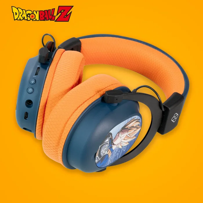 Blade DB2001 Auriculares Gaming Diadema Trimodo Dragon Ball - Bluetooth 2.4GHz USB-C y Jack 3.5mm con Micrófono - Negro, Gris, Naranja - Compatible con PS5, PS4, PC, Switch