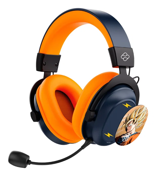 Blade DB2001 Auriculares Gaming Diadema Trimodo Dragon Ball - Bluetooth 2.4GHz USB-C y Jack 3.5mm con Micrófono - Negro, Gris, Naranja - Compatible con PS5, PS4, PC, Switch