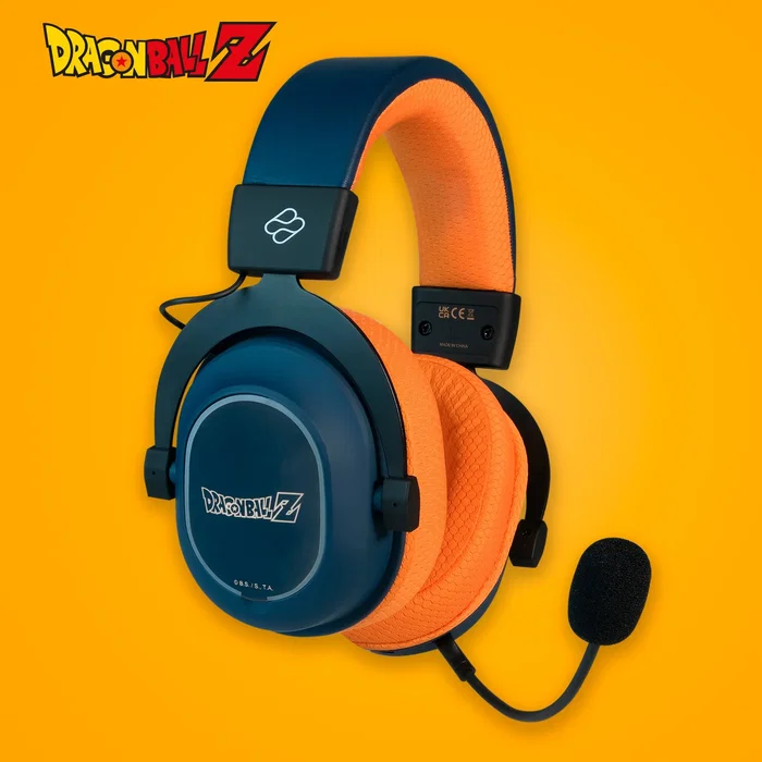 Blade DB2001 Auriculares Gaming Diadema Trimodo Dragon Ball - Bluetooth 2.4GHz USB-C y Jack 3.5mm con Micrófono - Negro, Gris, Naranja - Compatible con PS5, PS4, PC, Switch