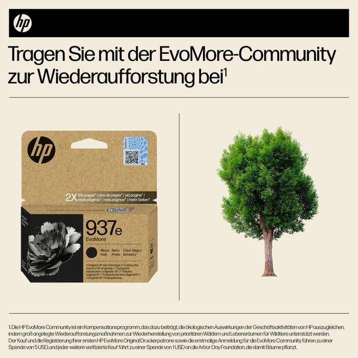 HP 937e EvoMore Cartucho de Tinta Negro XL