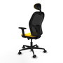 PIQUERAS Y CRESPO Silla de oficina Jorquera con mecanismo Sincro/Traslack Amarillo y Negro