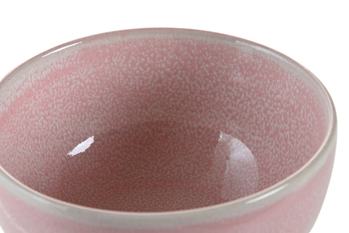 DKD Home Decor Set de 6 Cuencos de Gres Esmaltado Rosa