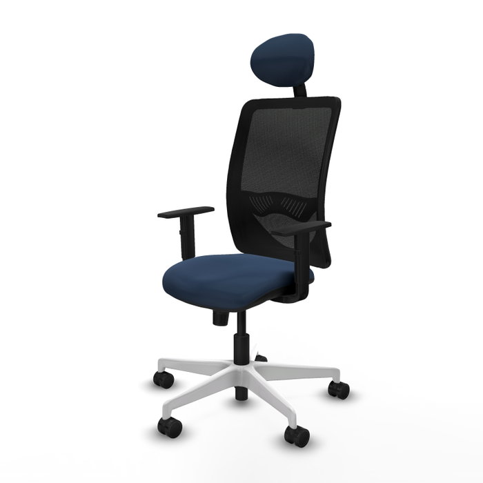 PIQUERAS Y CRESPO Silla de oficina Zulema con Mecanismo Sincro, Azul marino y Negro