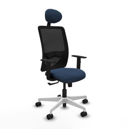 PIQUERAS Y CRESPO Silla de oficina Zulema con Mecanismo Sincro, Azul marino y Negro