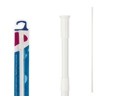 Berilo Barra Cortina Bañera Extensible 110-200 cm Metal Blanco (Set de 18)