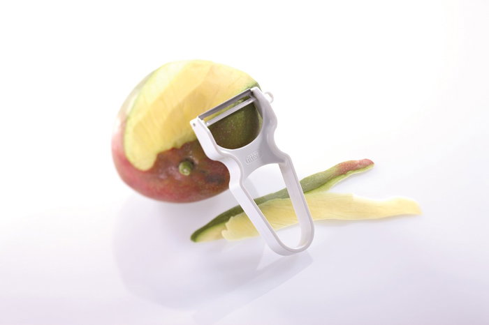 Ritter Pelador de Frutas y Verduras con Cuchillas de Acero Inoxidable Móviles, Ambidextro, Ideal para Uso Diario