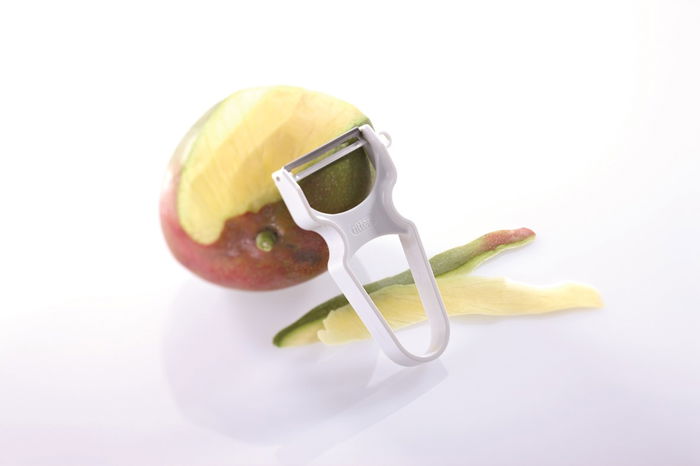 Ritter Pelador de Frutas y Verduras con Cuchillas de Acero Inoxidable Móviles, Ambidextro, Ideal para Uso Diario