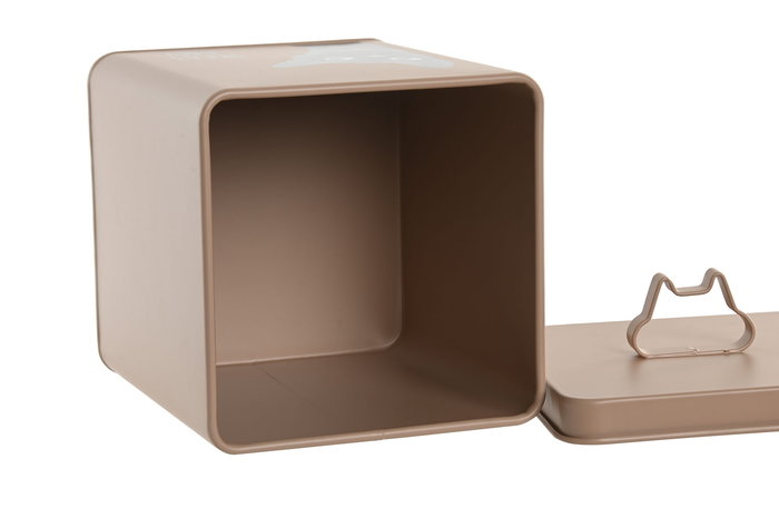 DKD Home Decor Bote Básicos Beige, 6 Unidades, 2.6L para Almacenaje o Comida de Gato, Metal, 14.5 x 19.3 x 14.5 cm