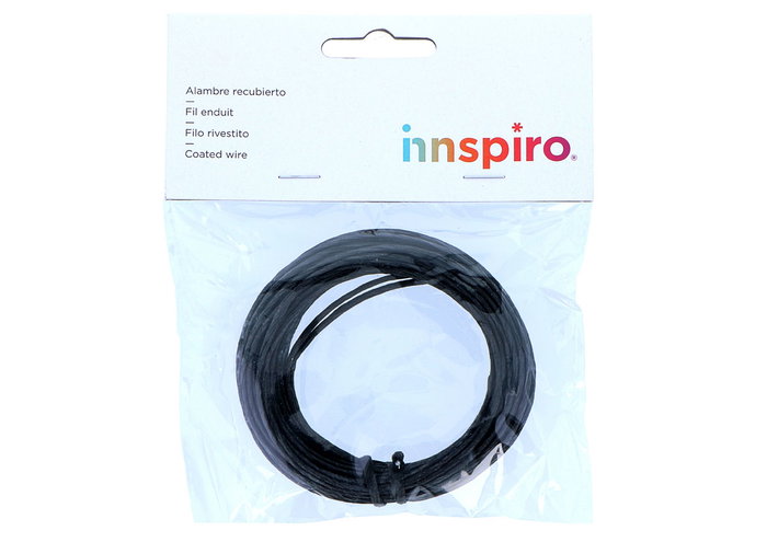 Innspiro Alambre recubierto de papel negro 3mm x 10m