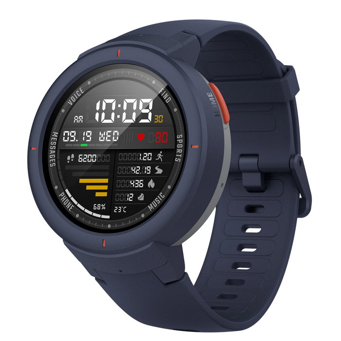 RELOJ INTELIGENTE HUAMI AMAZFIT VERGÉ AZUL - PANTALLA 3.3CM - BT - WiFi - SENSOR FRECUENCIA CARDIACA - GPS - RESPONDER LLAMADAS - IP68 - BAT. 390MAH