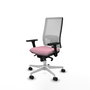 PIQUERAS Y CRESPO Silla de oficina Horna Rosa con malla blanca