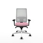 PIQUERAS Y CRESPO Silla de oficina Horna Rosa con malla blanca
