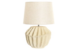 DKD Home Decor Lámpara de Sobremesa de Resina y Poliéster Rugosa Crudo