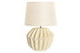 DKD Home Decor Lámpara de Sobremesa de Resina y Poliéster Rugosa Crudo