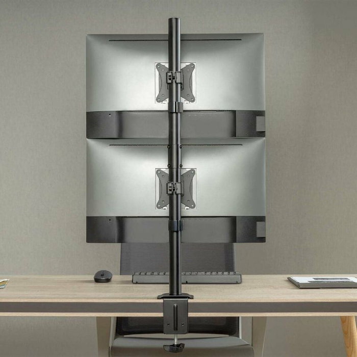 AISENS Soporte de Mesa Eco para 2 Monitores/TV de 17-32 pulgadas, Negro