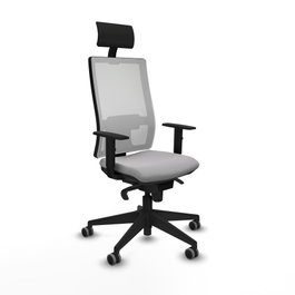 PIQUERAS Y CRESPO Silla de oficina Horna con mecanismo Sincro, Gris claro y Blanco