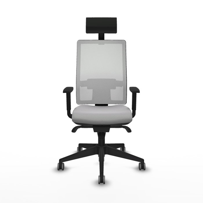 PIQUERAS Y CRESPO Silla de oficina Horna con mecanismo Sincro, Gris claro y Blanco