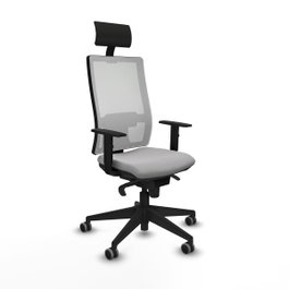 PIQUERAS Y CRESPO Silla de oficina Horna con mecanismo Sincro, Gris claro y Blanco