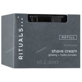 Rituals HOMME Crema de Afeitar Recambio Refill para Piel Sensible 97% Natural, Ginseng + Hydra, 250 ml