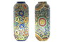 DKD Home Decor Lámpara de sobremesa de cristal Mandala Mosaic Verano Multicolor/Blanco