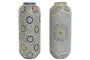 DKD Home Decor Lámpara de sobremesa de cristal Mandala Mosaic Verano Multicolor/Blanco