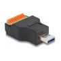 DeLOCK Adaptador USB 3.2 Gen 1 Tipo-A a Bloque de Terminales con Botón Pulsador
