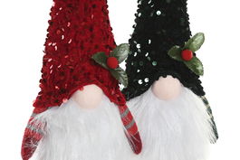 DKD Home Decor Figura Gnomo Navidad Tradicional Verde Rojo Poliester/PE 9 x 50 x 13 cm (4 Unidades)