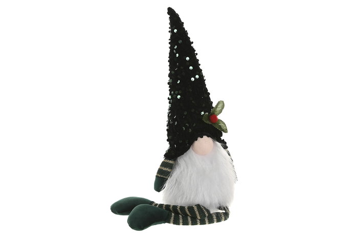 DKD Home Decor Figura Gnomo Navidad Tradicional Verde Rojo Poliester/PE 9 x 50 x 13 cm (4 Unidades)