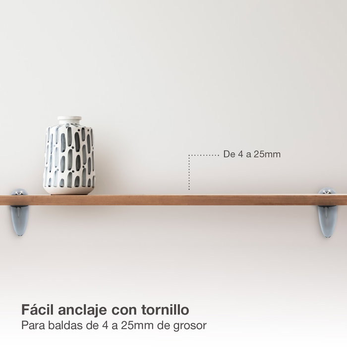 Hantums Soporte para baldas níquel satín 4-25mm