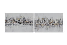 DKD Home Decor Cuadro Lienzo Ciudad Abstracto 120x80x2,8 cm (Pack de 2)
