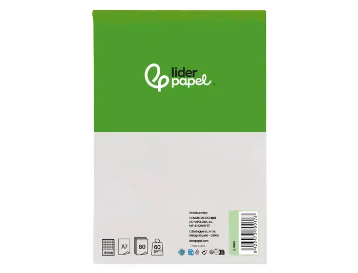 Liderpapel Bloc de notas cuadriculado 4 mm A7 de 80 hojas Liderpapel Bloc de notas cuadriculado 4 mm A7 de 80 hojas
