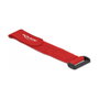 DeLOCK Brida de cable con cierre de gancho y lazo 190 x 25 mm rojo, 5 unidades