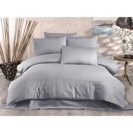 Juego de Cama 220x240 cm con 2 Fundas de Almohada 60x60 cm - Gris - 70% Poliéster, 30% Algodón
