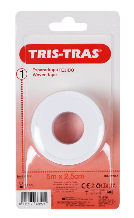 Tris-Tras Esparadrapo Tejido 5 m x 2.5 cm (24 Unidades)
