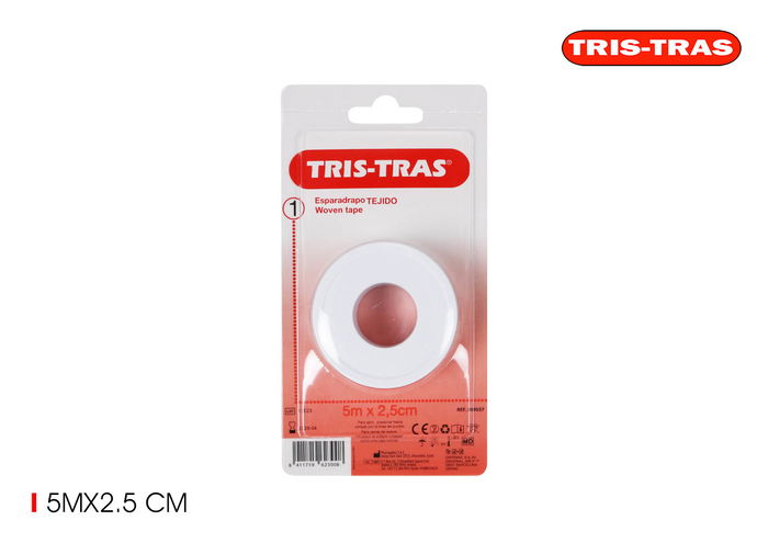 Tris-Tras Esparadrapo Tejido 5 m x 2.5 cm (24 Unidades)
