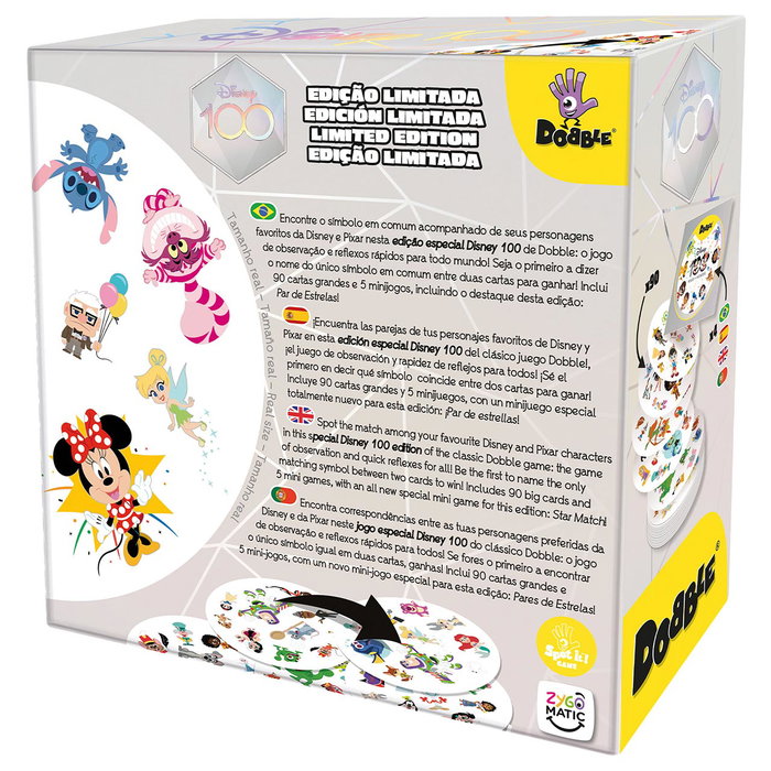 Asmodee Juego Dobble Disney Edition 90 Cartas Grandes 5 Minijuegos