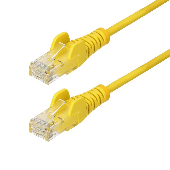 StarTech N6PAT100CMYLS Cable de red Cat6 Slim UTP Ethernet 1m Amarillo - PoE++ 100W - Conectores sin enganche RJ45 chapados en oro