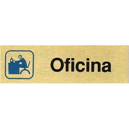 DUVER Placa Aluminio Oro 150x45 "Oficina"
