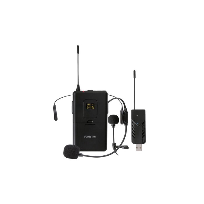 Fonestar WI-MIC Micrófono inalámbrico de cabeza y solapa UHF