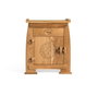 GINER Y COLOMER Mesita de Noche de Madera Maciza de Teca, con Cajón y Puerta Tallada, Acabado Natural, 60 cm de Alto, 54x37 cm