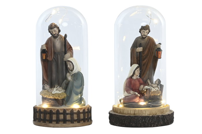 DKD Home Decor Nacimiento Navidad Tradicional Multicolor 10 x 19 x 10 cm (4 Unidades)