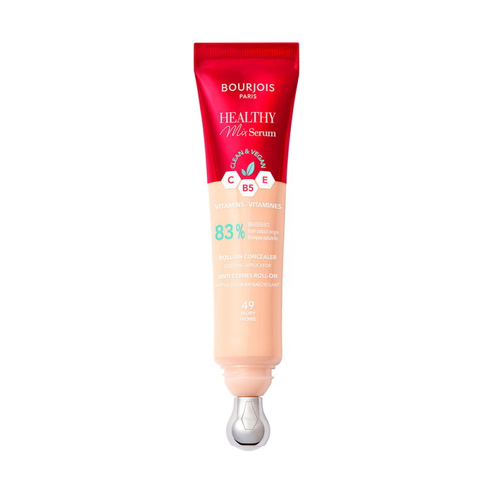 Bourjois Healthy Mix Serum Corrector Liquido Iluminador Contorno de Ojos 11ml - Con Vitamina C y Cafeína - Tonos #49 Ivory - Vegano
