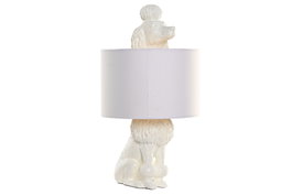 DKD Home Decor Lámpara Sobremesa Moderno Blanco Dorado 52 cm