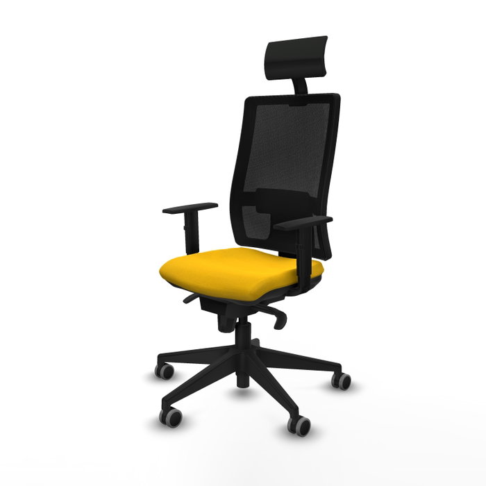 PIQUERAS Y CRESPO Silla de oficina Horna con mecanismo Sincro, Amarillo y Negro