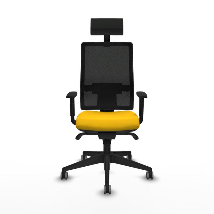 PIQUERAS Y CRESPO Silla de oficina Horna con mecanismo Sincro, Amarillo y Negro