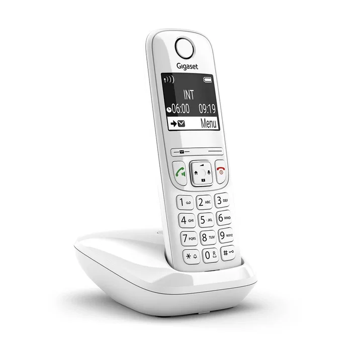 Gigaset AS690 Teléfono inalámbrico DECT con identificador de llamadas, manos libres, pantalla grande, agenda 100 contactos, bloqueo llamadas, ECO DECT, blanco