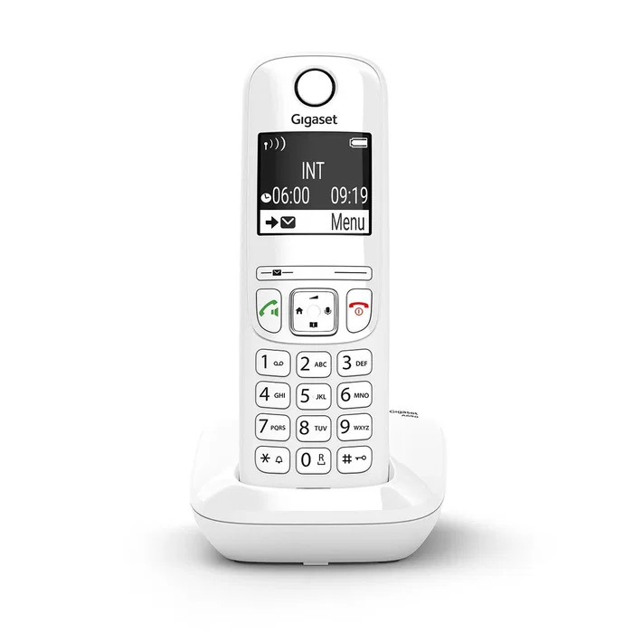 Gigaset AS690 Teléfono inalámbrico DECT con identificador de llamadas, manos libres, pantalla grande, agenda 100 contactos, bloqueo llamadas, ECO DECT, blanco